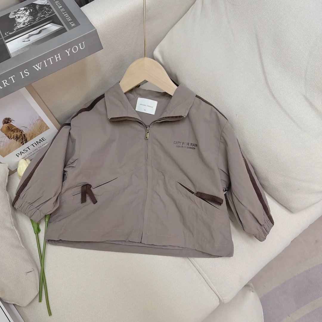 2024秋季新品韩版儿童风衣那女童立领宽松版外套百搭休闲夹克潮范