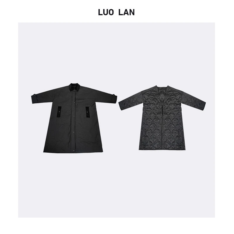 【DAYO】秋冬新款长款派克服双层可脱卸加厚风衣外套YLM00237