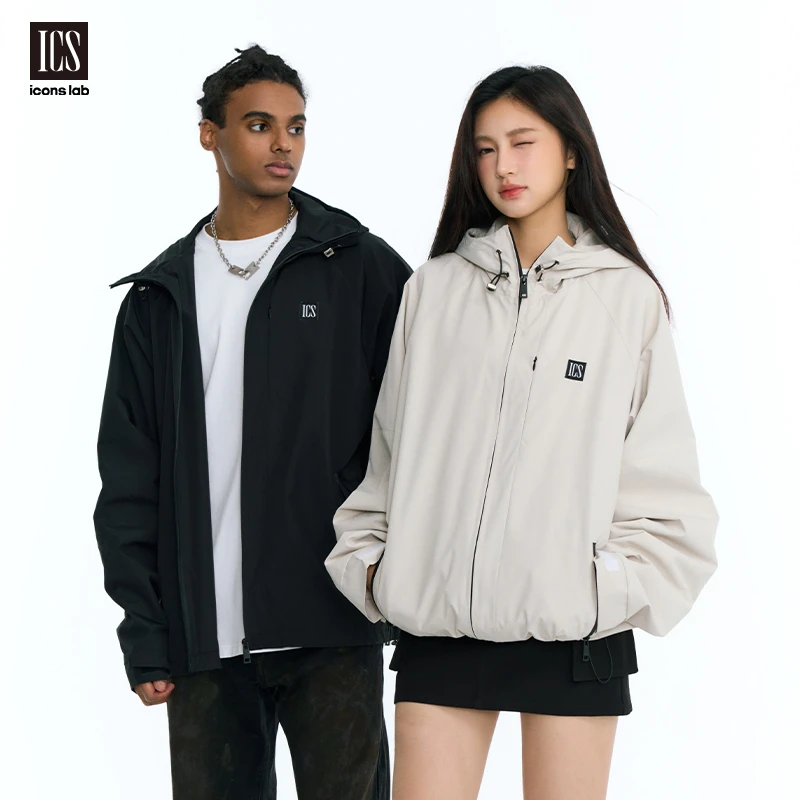 ics丨iconslab简约肌理撞色户外三防外套宽松休闲美式复古夹克秋
