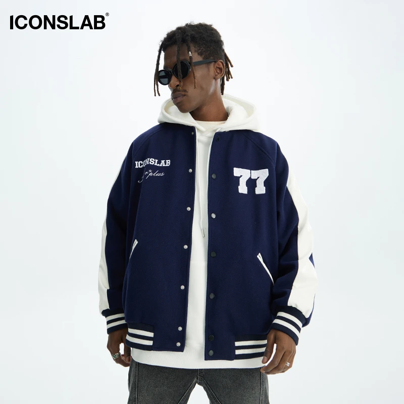 【李振宁同款】ICONSLAB 美式插肩袖棒球服情侣装夹克男女外套潮