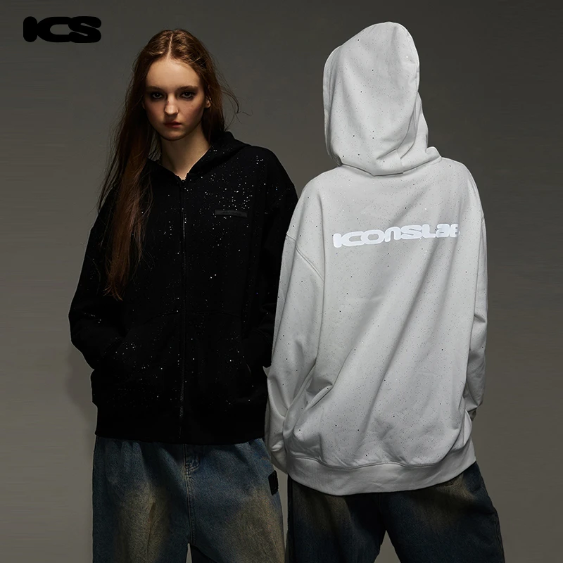 ics丨ICONSLAB满天星反光字母开衫卫衣