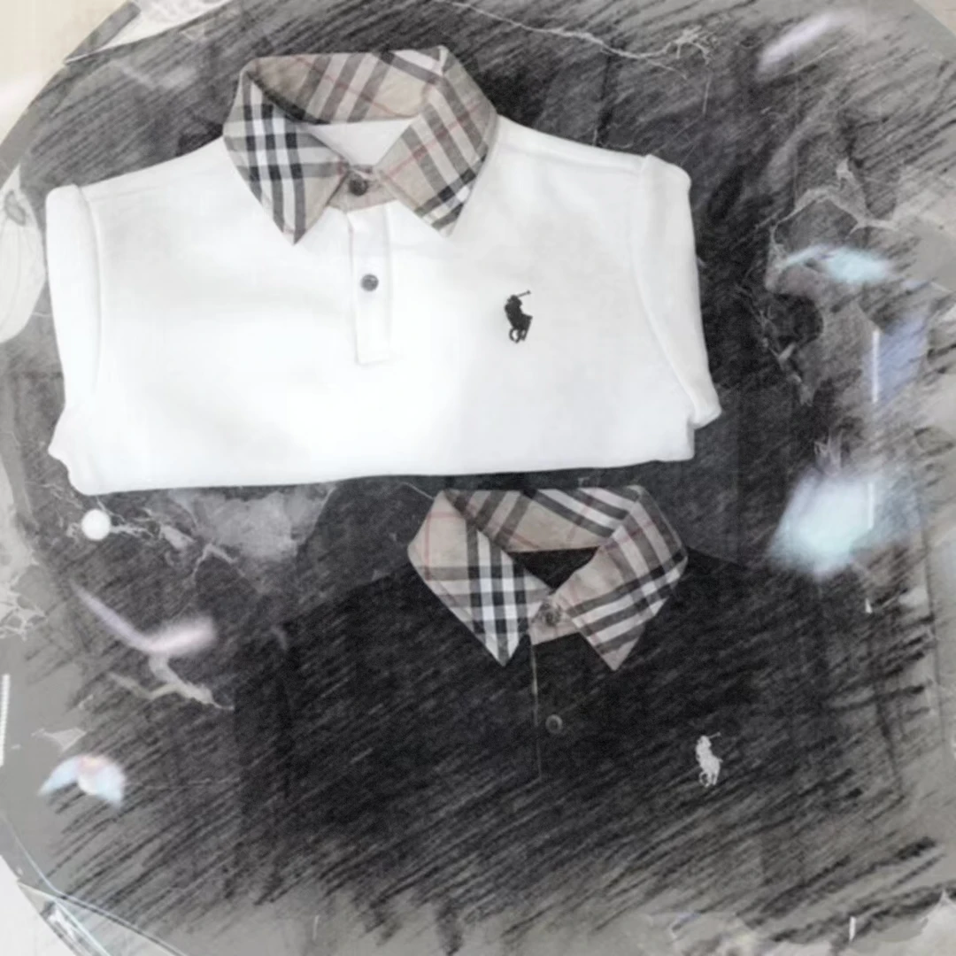 66002新款男女童时尚假两件加绒衬衫领卫衣