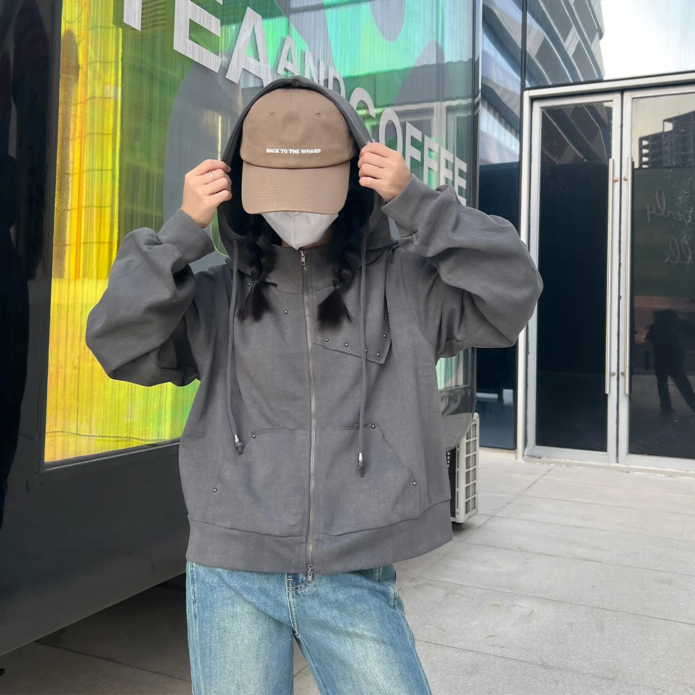 王家有鱼【小个子定制】秋季新款外套连帽休闲百搭宽松美式时尚上衣