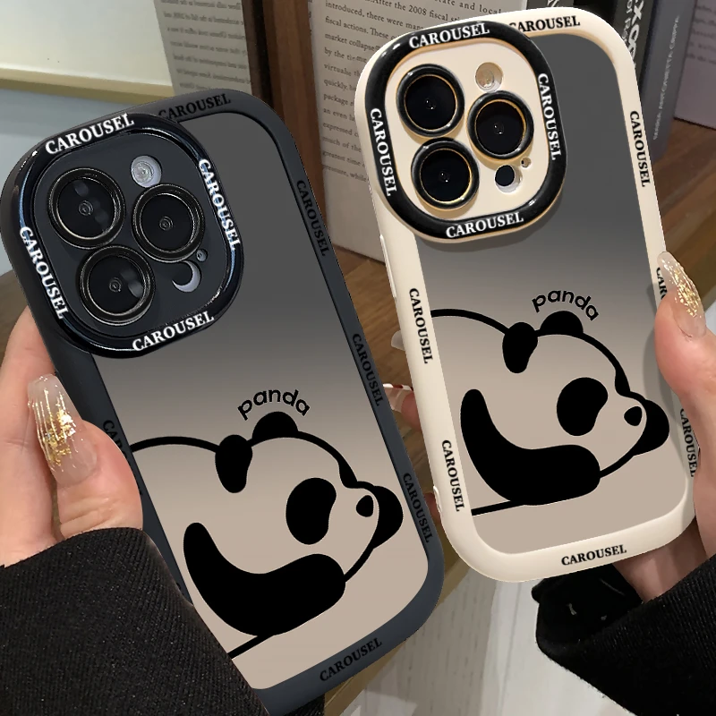 可爱趴地熊猫适用iphone15/14/13手机壳华为mate60/oppo小米vivo