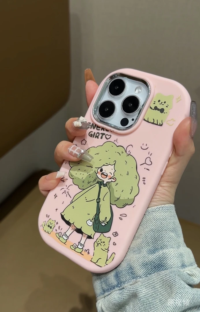 绿发女孩适用苹果15/iPhone/华为荣耀/oppo/VIVO/小米手机壳少女