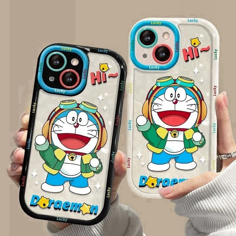 幸运哆啦A梦适用苹果15promax/14透明保护壳13华为/vivo/小米oppo