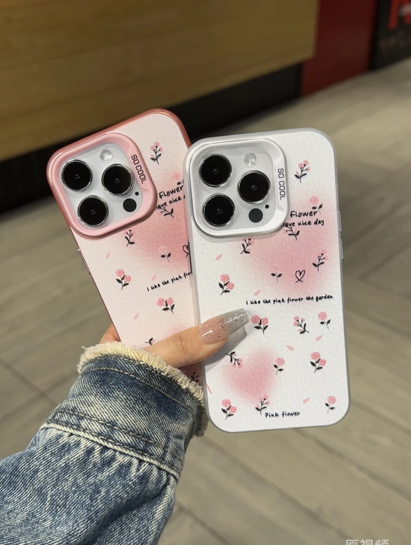 ins晕染爱心花朵iPhone15promax苹果14手机壳13x华为OPPOvivo小米