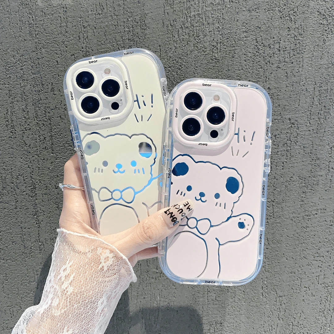 镜面奶油壳适用苹果15/14/13promax华为荣耀OPPOVIVO小米手机壳潮