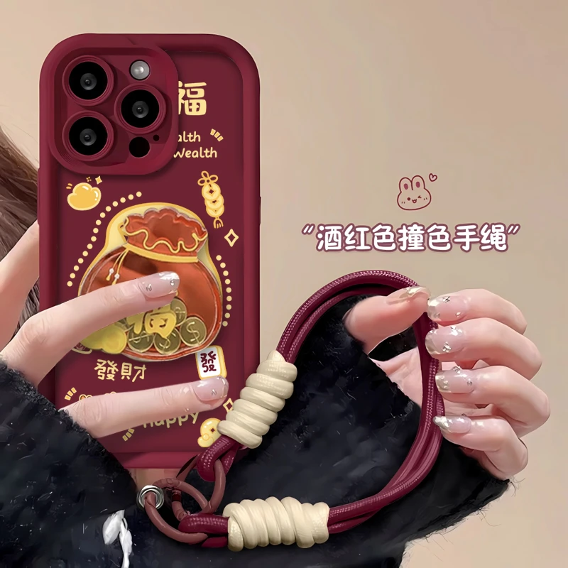 龙年发财币福字适用iphone15/13苹果14手机壳华为vivo小米14oppo