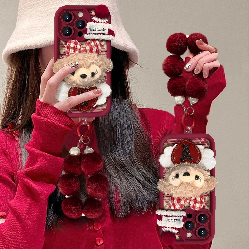 雪莉玫帽子公仔天眼纹适用于苹果16/华为vivo/oppo小米防摔手机壳