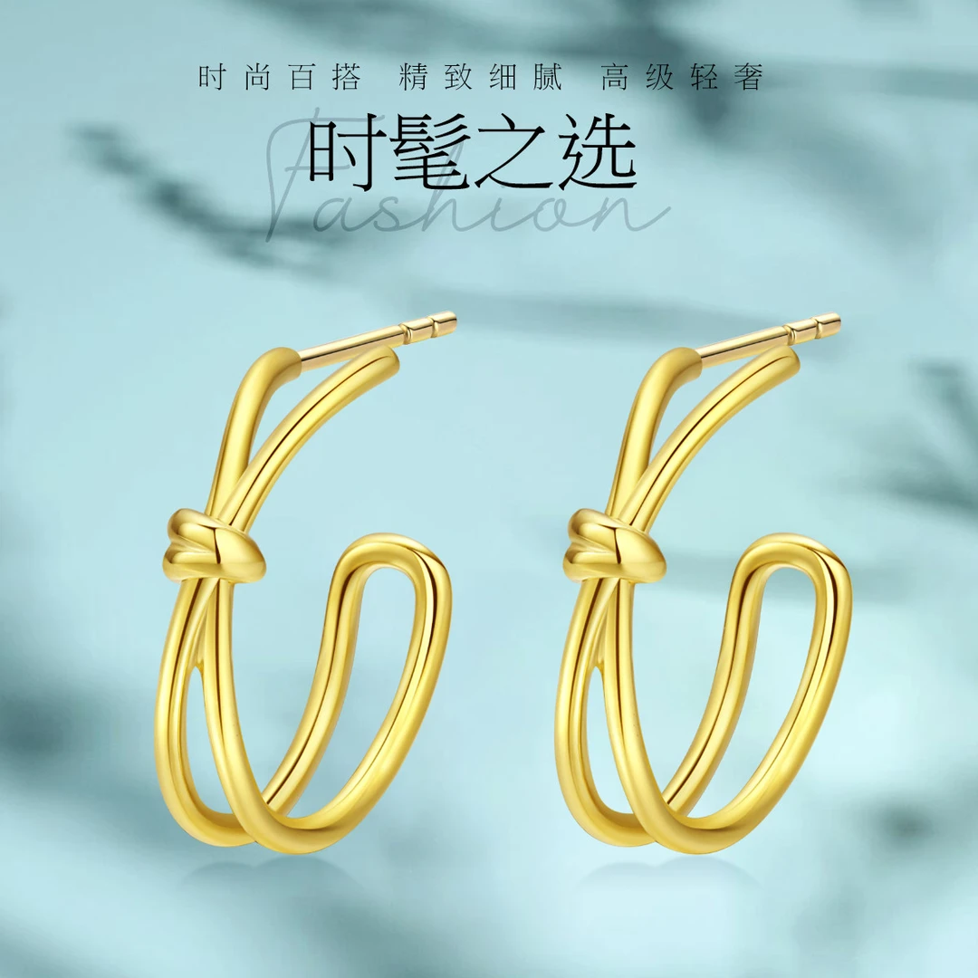 925银耳饰 法式高级感银耳环气质网红半耳圈耳饰耳钉