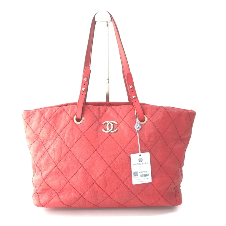 95新 Chanel/香奈儿 【折扣仓专属】珊瑚红托特单肩包 WHL408123H