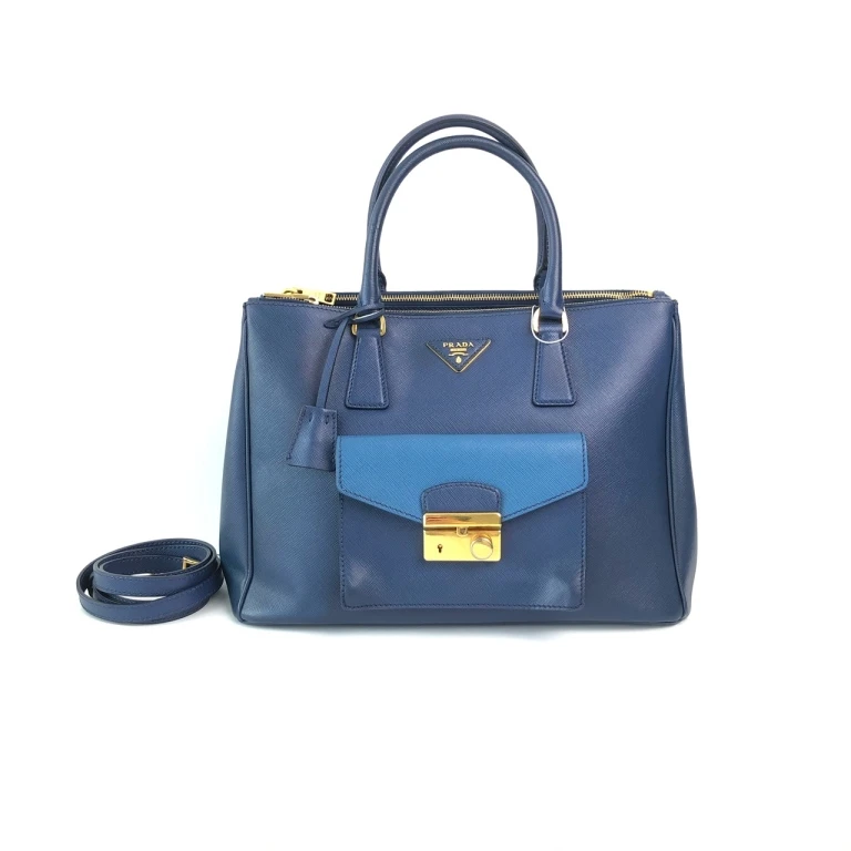 95新 Prada/普拉达 安洁利严选普拉达蓝色手提包WHZ20470H