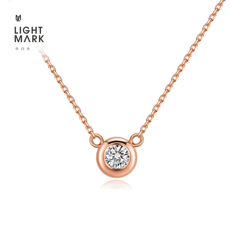 light mark/小白光 实验室培育钻石18K金泡泡锁骨链女需定制15天