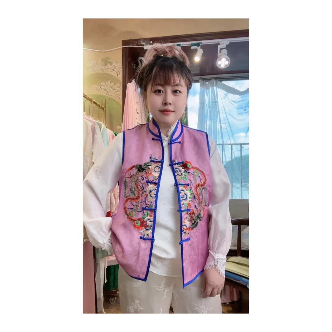 玛薇丝《悦目佳人》2024秋季新中式绣花无袖马甲（不可机洗，甩烘干）
