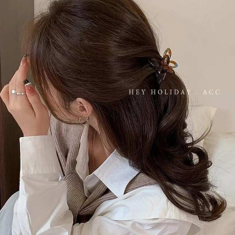 半扎发发夹蝴蝶结女后脑勺抓夹鲨鱼夹发饰夹子小号马尾头饰