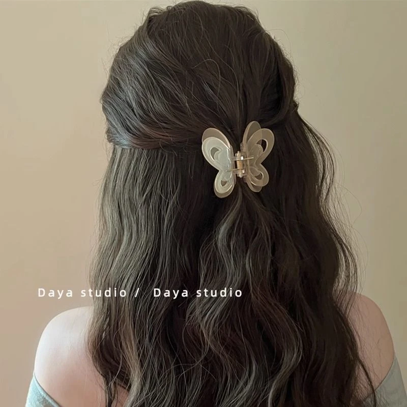 蝴蝶停在发间~浪漫果冻醋酸镂空蝴蝶结抓夹 高级感仙气质刘海发抓