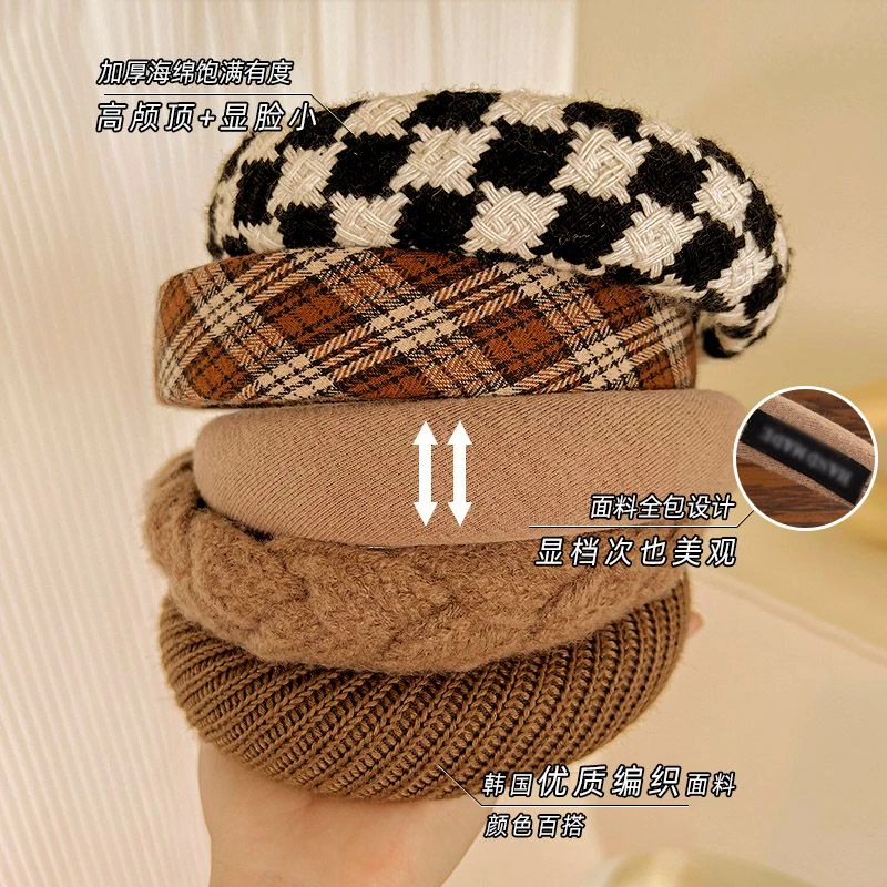 秋冬复古高颅顶发箍女2022年新款洗脸发卡成人高级感宽边发捆头箍