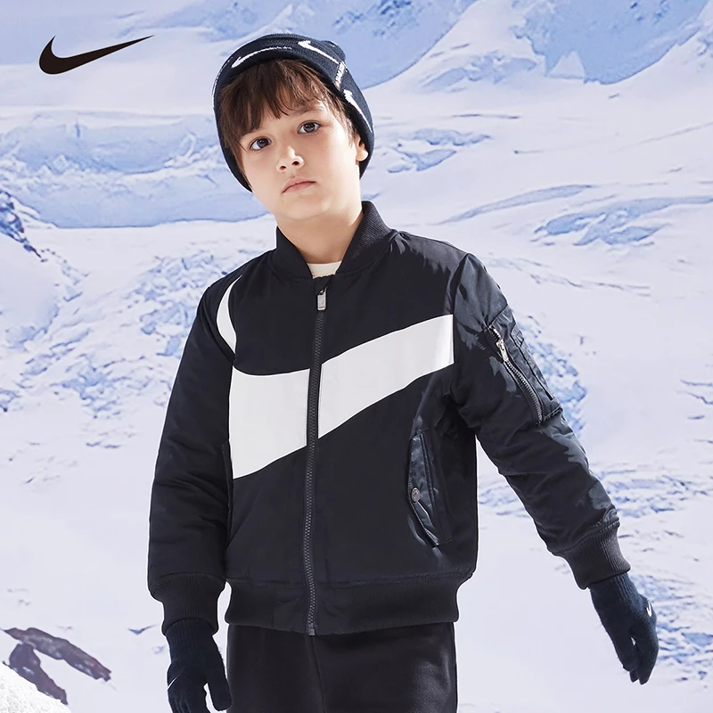 【奥莱】Nike耐克童装冬保暖运动休闲加绒加厚夹克棉服NKN-MW–J024