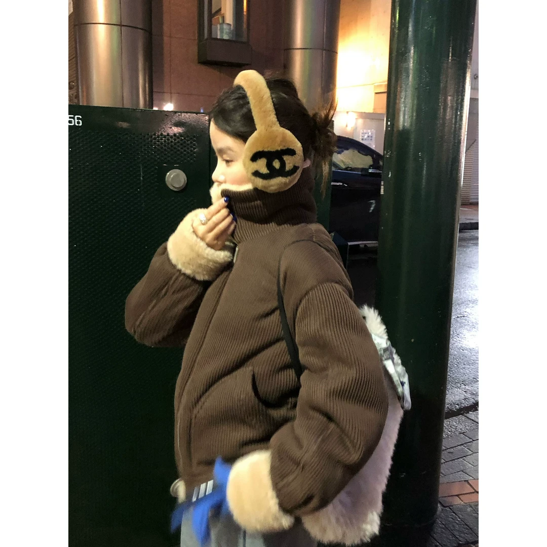 WXLSTUDIO  法罗群岛双重奏  90白鸭绒针织拼接毛领羽绒服