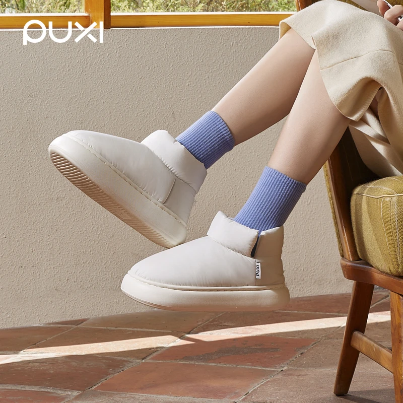 朴西防水棉拖鞋2024新款室内家居防滑保暖加绒包跟情侣棉鞋冬季女