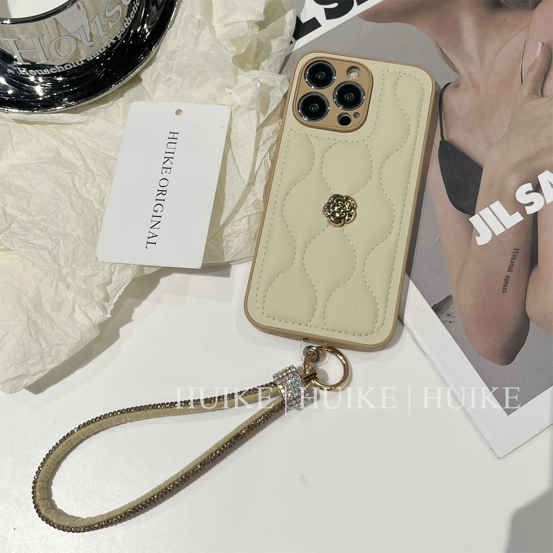 回可美拉德风山茶花秋冬iphone15手机壳苹果14/13/12promax女ins