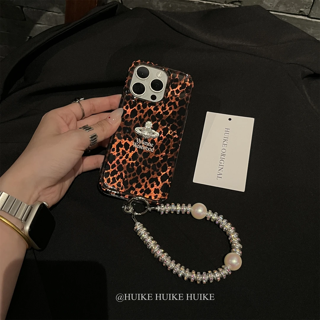 复古秋冬豹纹西太后适用苹果16手机壳iPhone15/14/13promax12全包