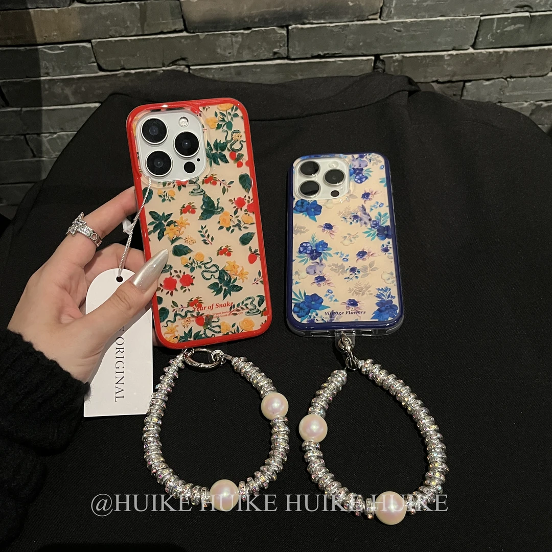 ins双层碎花温柔适用苹果16手机壳iphone15/14/13promax女轻薄