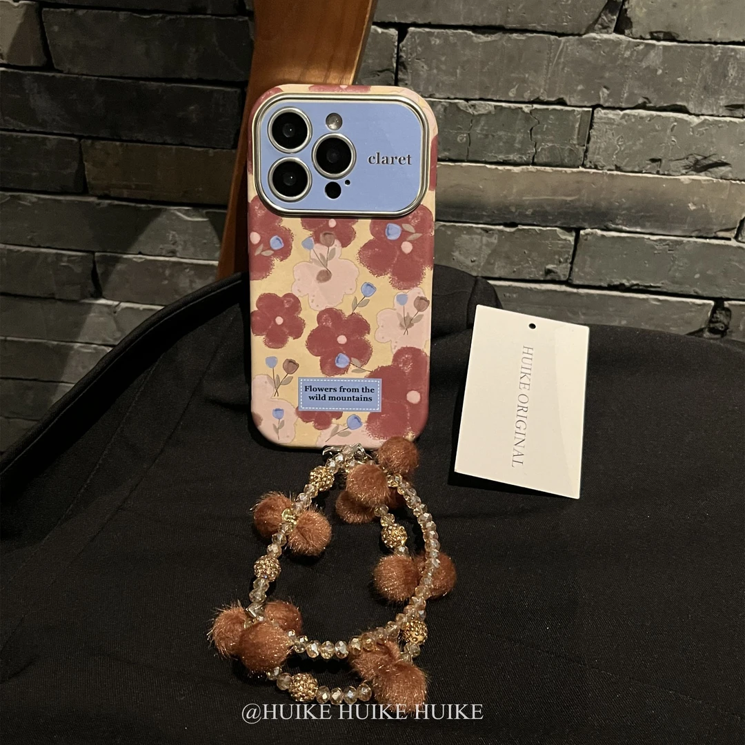 秋冬复古花朵防摔适用苹果16手机壳iPhone15/14/13promax12手提