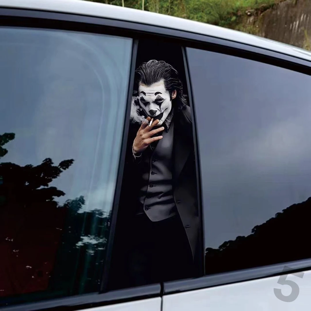 遮挡划痕定制B柱贴金克斯小丑装饰膜个性创意改装中柱车贴卡通贴