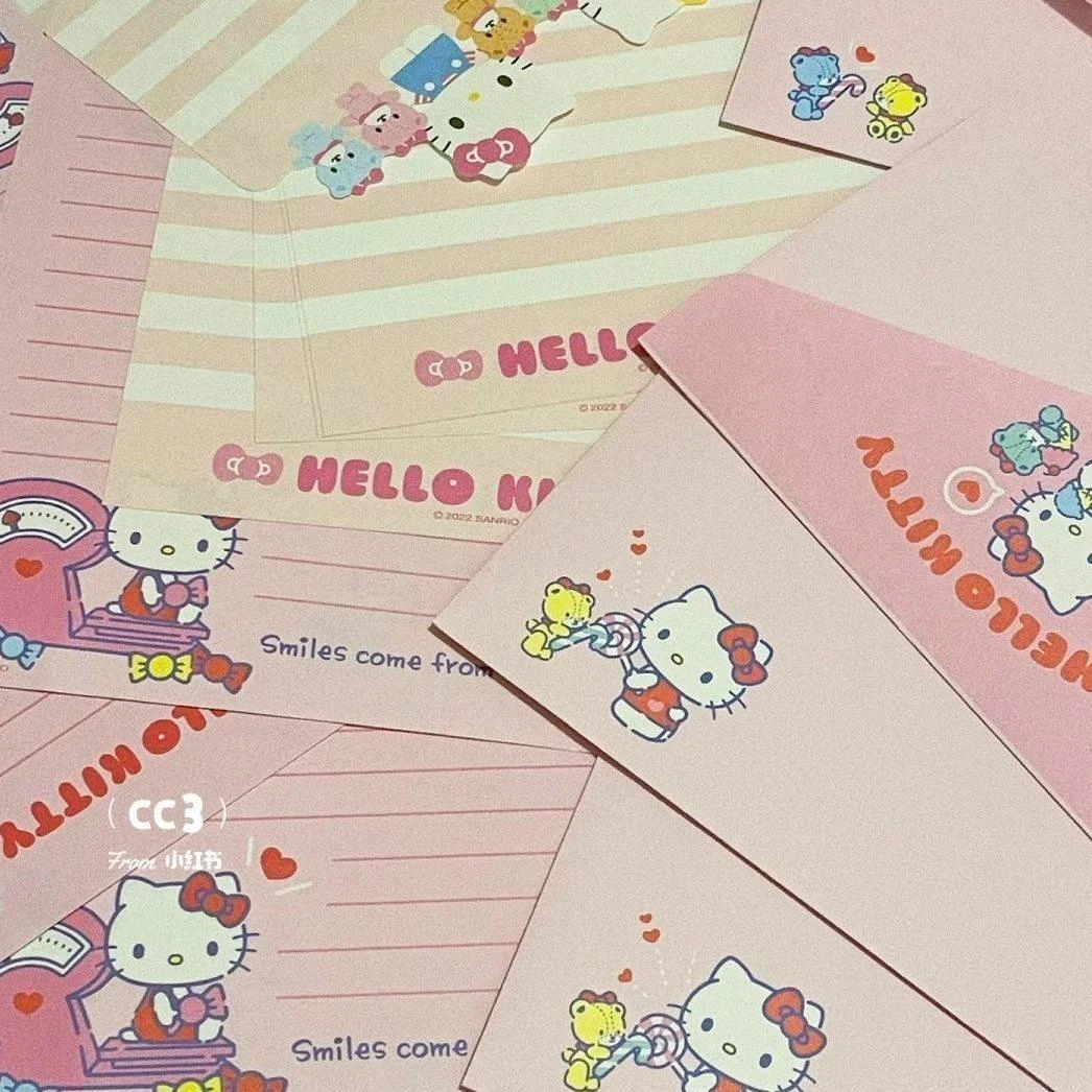 小红书同款KT猫牛皮信封信纸ins卡通可爱套装创意信笺祝福贺