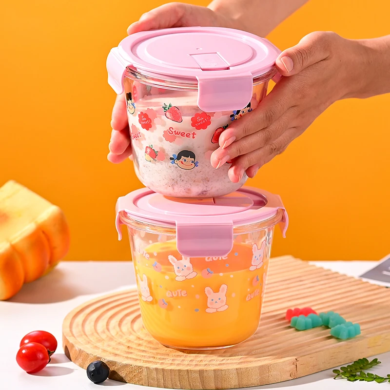 保温玻璃汤碗微波炉加热饭盒便携带盖密封防漏保鲜碗食品级汤碗