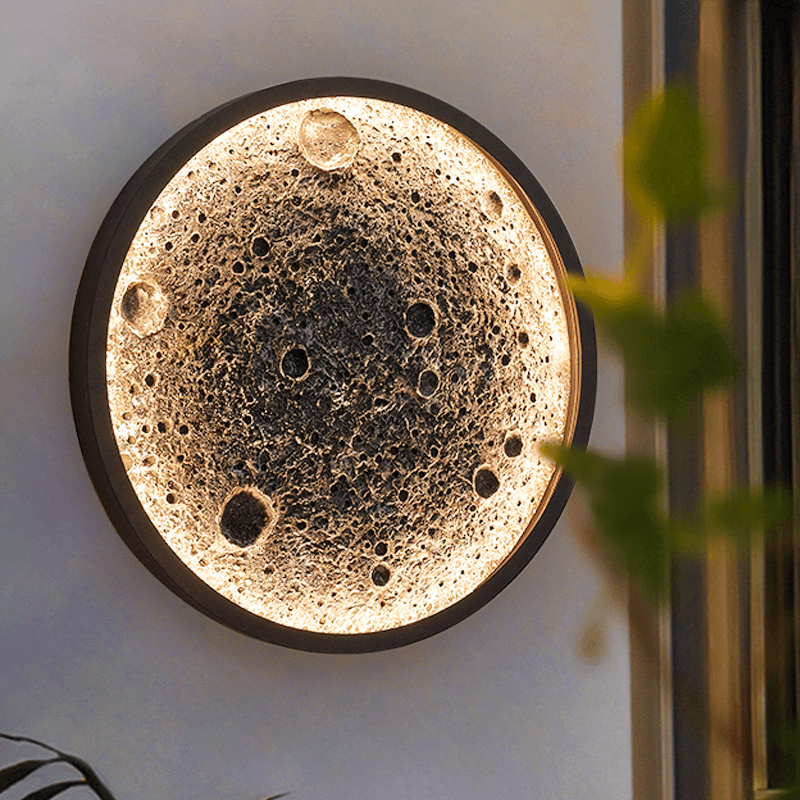 餐厅个性北欧月球石膏灯发光星空灯家用房间声控小夜灯户外阳台