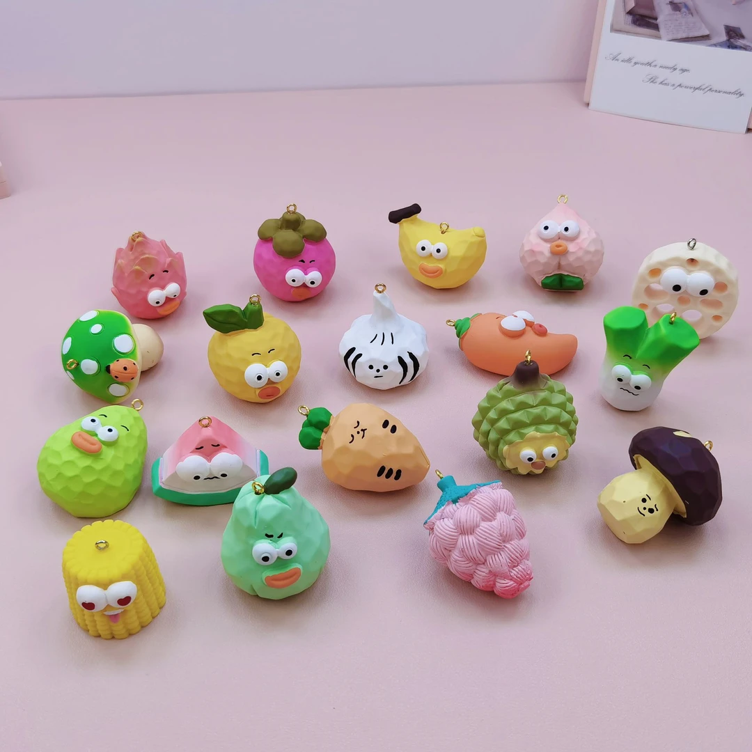 丑丑水果【直播拆】丑丑水果diy摆件桌面车载摆件DIY树脂钥匙扣挂件