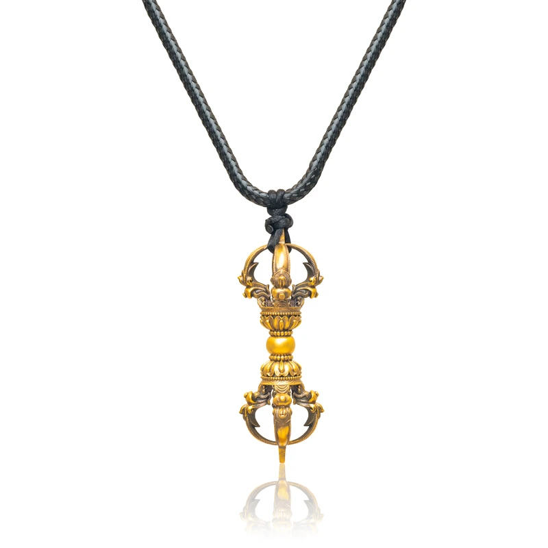 xisanfu/喜三福（定金）古法工艺降魔莲花杵黄金吊坠（不含链，绳）