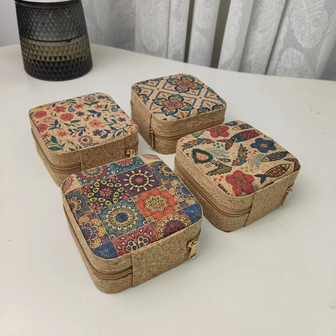 首饰盒/箱 复古小号拉链式防尘首饰盒戒指耳钉项链整理盒饰品盒