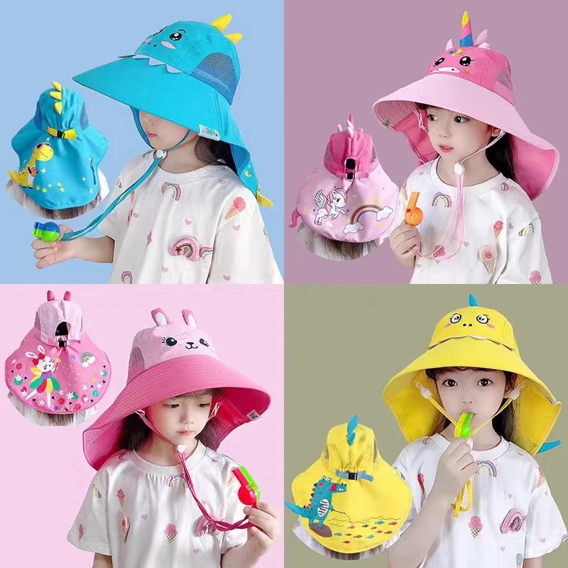 儿童遮阳帽男孩女孩防紫外线夏防晒帽大帽檐薄款透气太阳帽渔夫帽