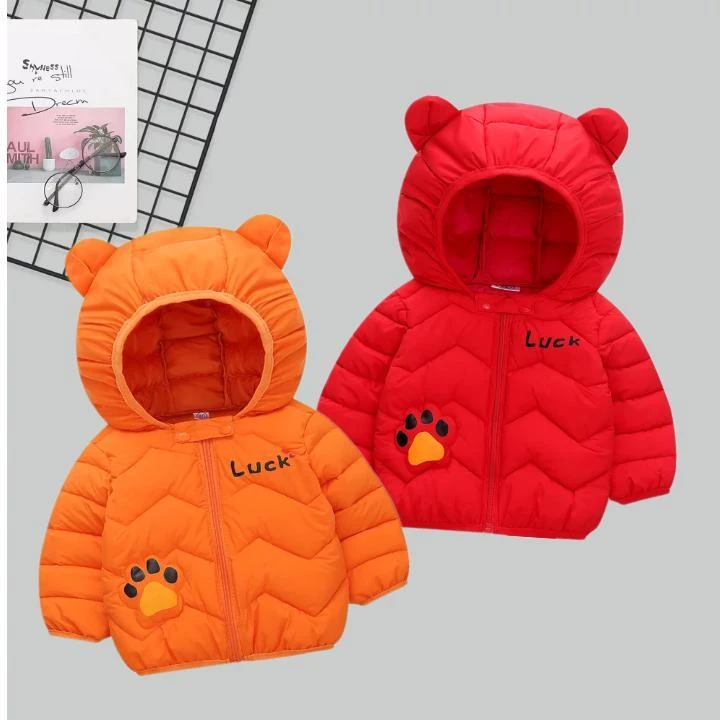 秋冬季儿童绒棉服男女宝宝轻薄棉衣中小童保暖外套儿童连帽上衣