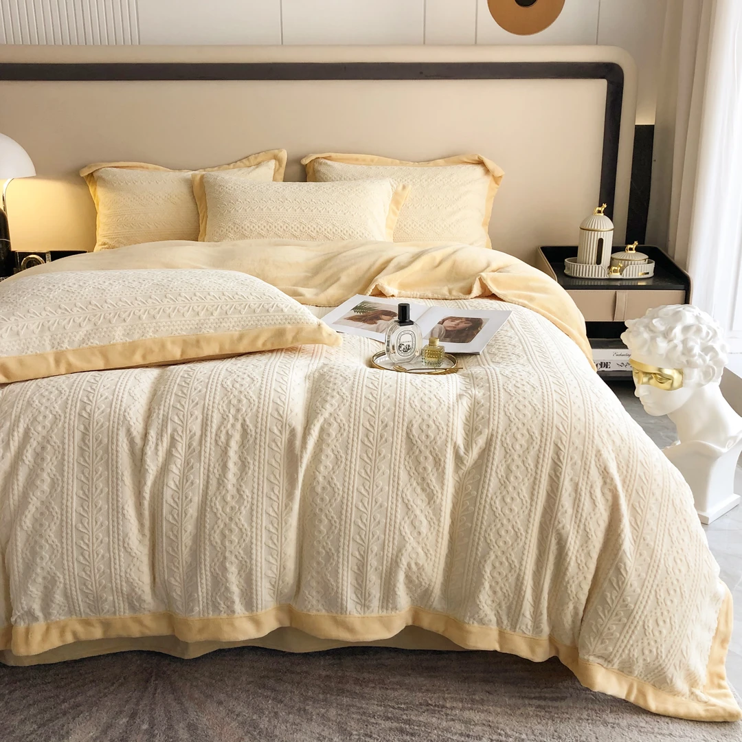 【贤公子家居】MN/慕奈 丽莎-轻奢简约款牛奶绒四件套