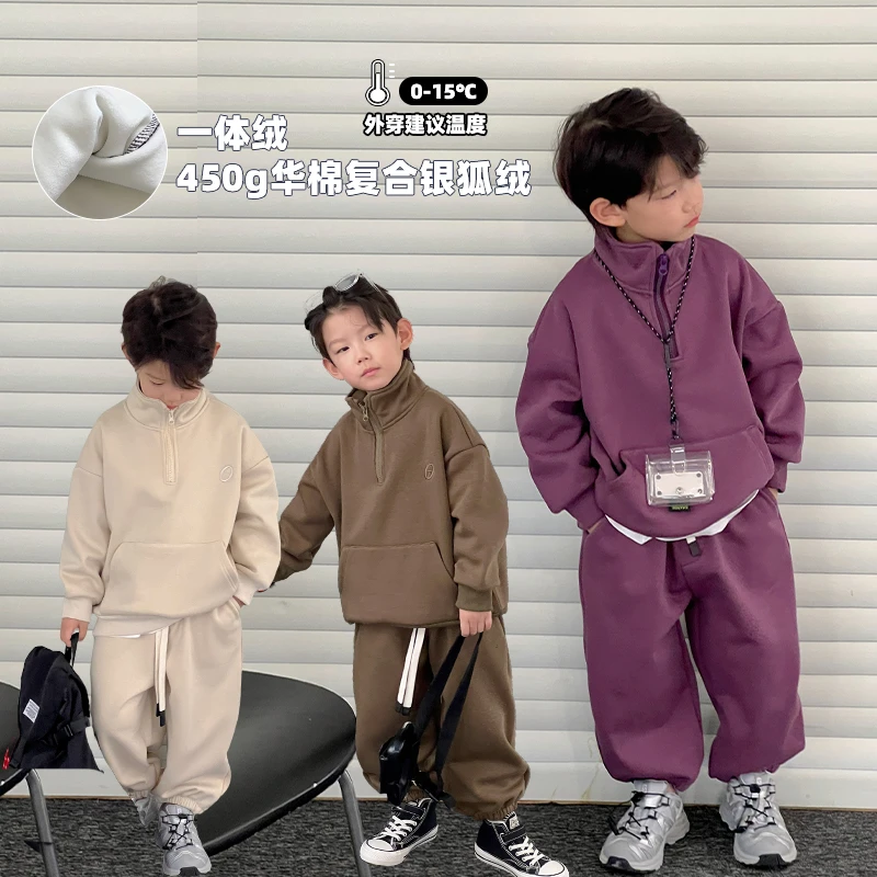 加绒卫衣套装 ivan家童装 杨  DZ3934
