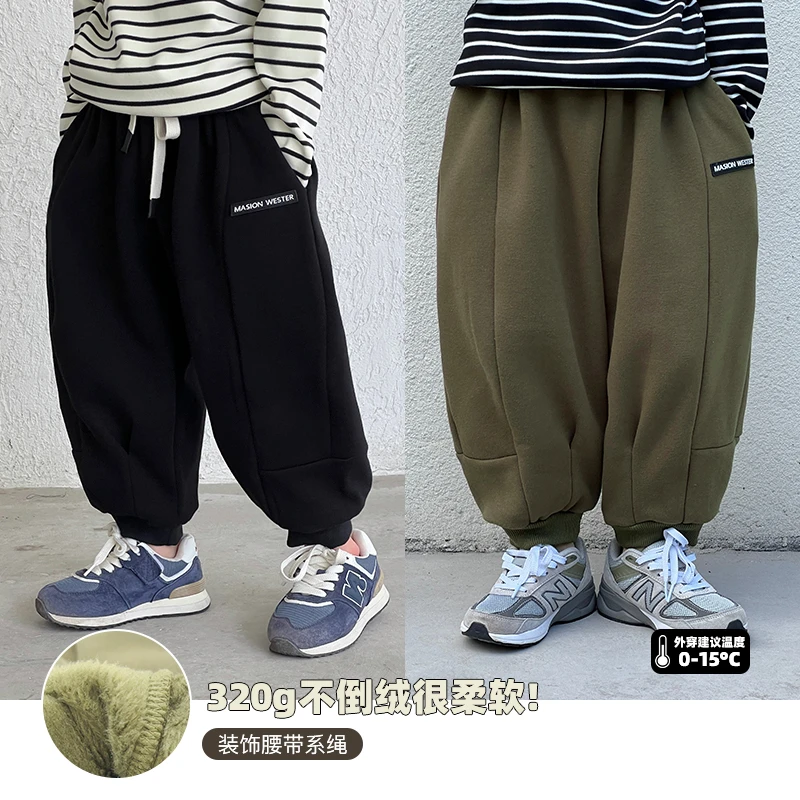 【加绒裤，100-120】儿童不倒绒卫裤男童长裤 昕 ivan家童装 DZ3944