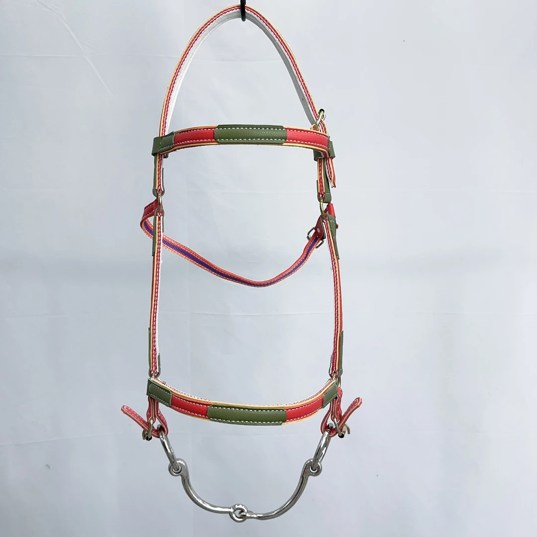 新款牛皮加厚马嚼子马龙头三层加厚皮质柔软大小可藏族特色马具