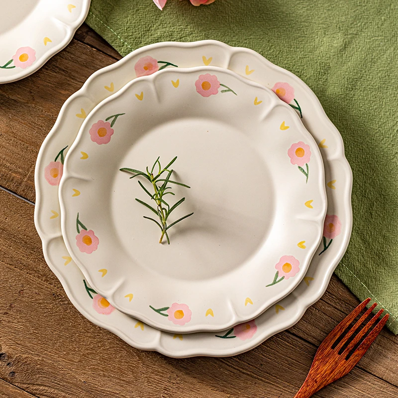 【福利产品】芍药碗盘餐具陶瓷饭碗双耳汤碗高颜值早餐盘2025新款