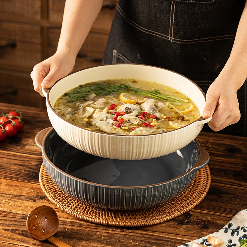 【摩登主妇】酸菜鱼大盆碗双耳汤碗特大号水煮肉片毛血旺陶瓷汤盆