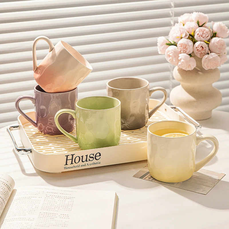 【摩登主妇】渐变马克杯高颜值早餐杯家用喝水杯女陶瓷家庭套装杯子