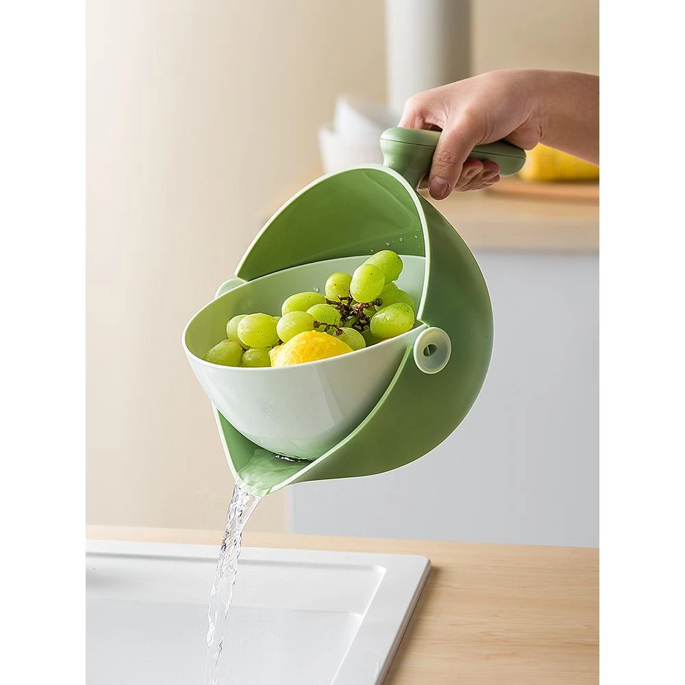 【特价福利】摩登主妇双层洗水果神器沥水篮厨房家用食品级新款蔬菜