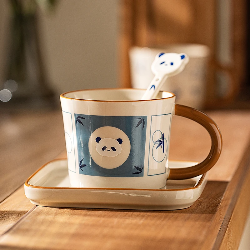【摩登主妇】mototo熊猫马克杯陶瓷杯子家用情侣水杯伴手礼咖啡杯