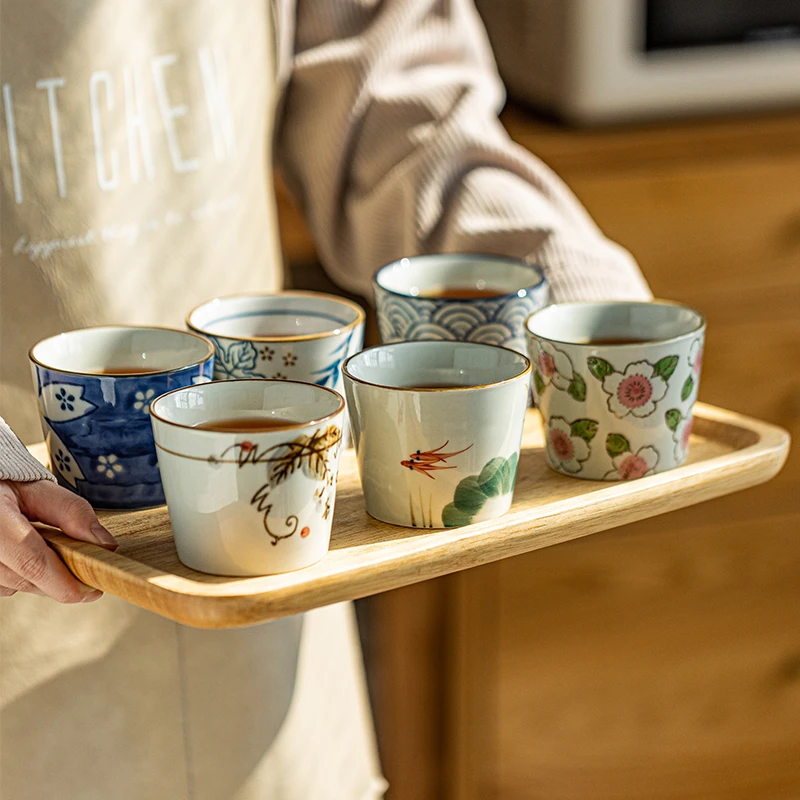 摩登主妇陶瓷茶杯喝茶的手工小杯子日式功夫茶具品茗杯家用手绘杯