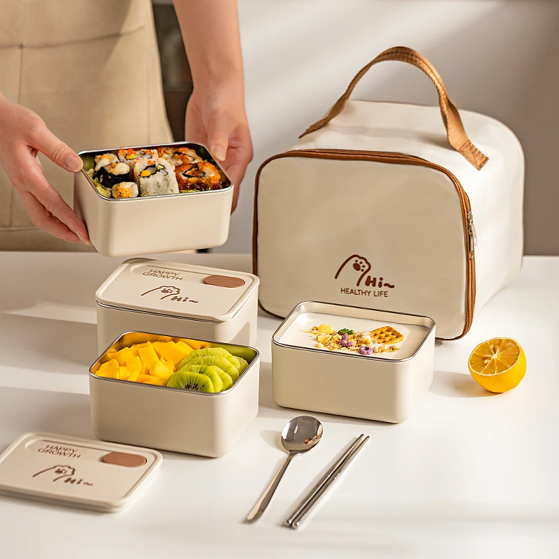 摩登主妇高颜值不锈钢保温饭盒上班族学生带饭微波炉餐盒便当盒