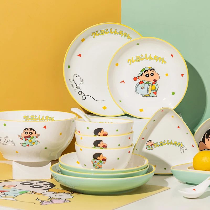摩登主妇&蜡笔小新餐具套装陶瓷碗盘家用盘子乔迁送礼餐具
